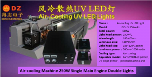 Air-Cooling 250W  LED-UV Lights Single Main Engine Double Lights